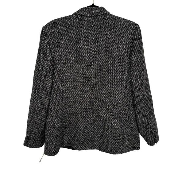Talbots Women’s Blazer Black White Tweed 100% Wool 2-Button Jacket Size 16P NWT - Picture 6 of 9